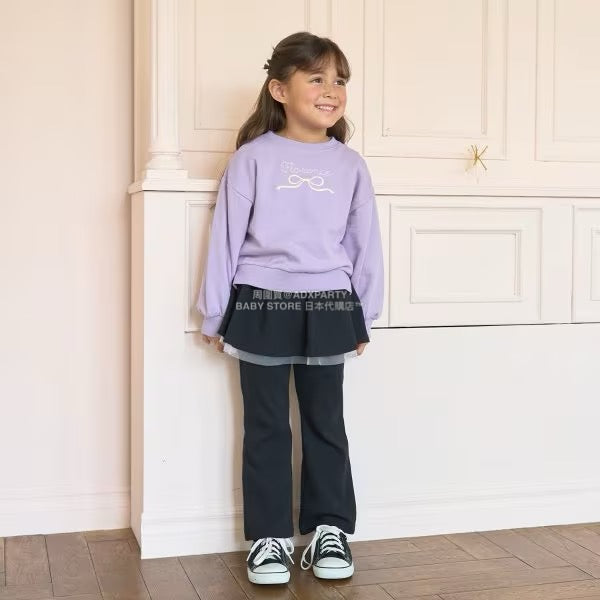 日本童裝 Ly# mine 拼紗喇叭裙連褲 100-140cm 女童款 冬季 SKIRTS PANTS