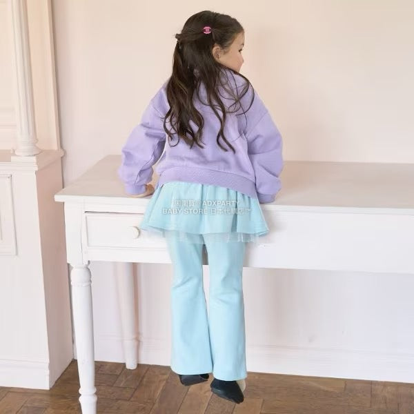 日本童裝 Ly# mine 拼紗喇叭裙連褲 100-140cm 女童款 冬季 SKIRTS PANTS