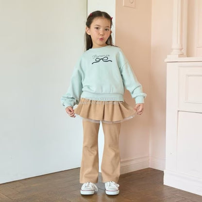 日本童裝 Ly# mine 拼紗喇叭裙連褲 100-140cm 女童款 冬季 SKIRTS PANTS