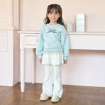 日本童裝 Ly# mine 拼紗喇叭裙連褲 100-140cm 女童款 冬季 SKIRTS PANTS