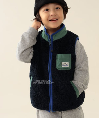 日本童裝 BEAMS mini 2Way 雙面兩著 山系抓毛背心外套 90-140cm 男童款/女童款 秋冬季 (適合初秋、香港平均溫度、寒冷天氣）OUTERWEAR 