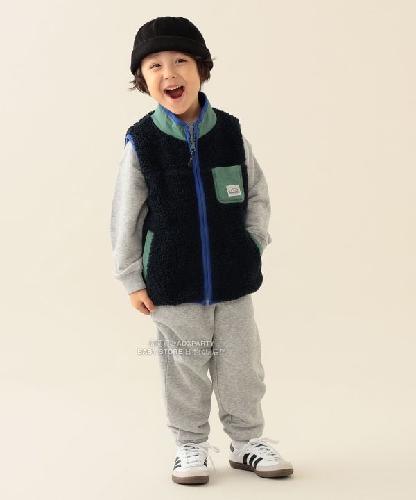 日本童裝 BEAMS mini 微笑logo運動褲 90-140cm 男童款 秋冬季 PANTS