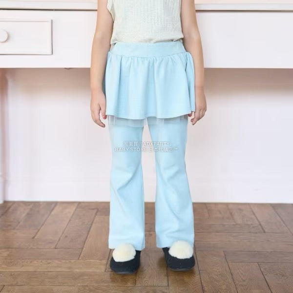 日本童裝 Ly# mine 拼紗喇叭裙連褲 100-140cm 女童款 冬季 SKIRTS PANTS
