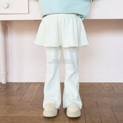 日本童裝 Ly# mine 拼紗喇叭裙連褲 100-140cm 女童款 冬季 SKIRTS PANTS