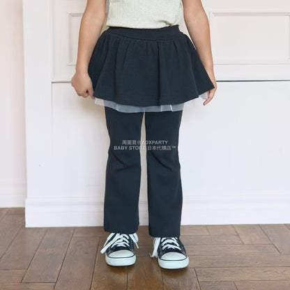 日本童裝 Ly# mine 拼紗喇叭裙連褲 100-140cm 女童款 冬季 SKIRTS PANTS