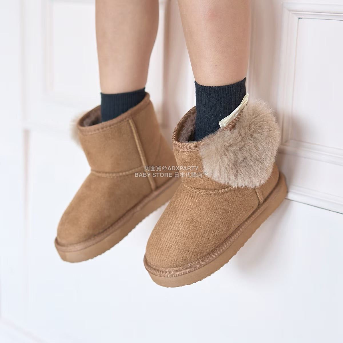 日本直送 Lycee mine 心形毛毛球雪靴 16-21cm 鞋系列 其他品牌