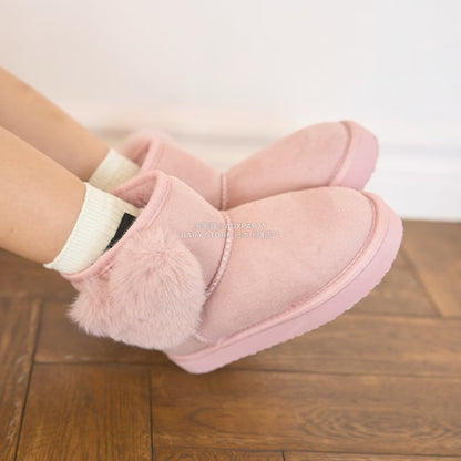 日本直送 Lycee mine 心形毛毛球雪靴 16-21cm 鞋系列 其他品牌