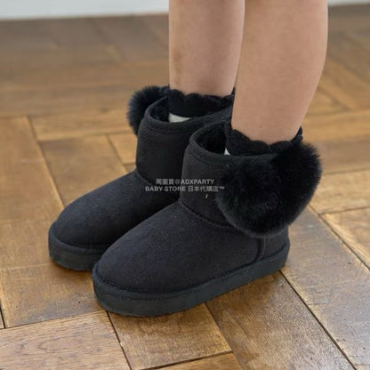 日本直送 Lycee mine 心形毛毛球雪靴 16-21cm 鞋系列 其他品牌