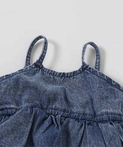 日本童裝 BREEZE 上衣及吊帶牛仔連衣 70-80cm 女童款 初生嬰兒 夏季 Tops Jumpsuit