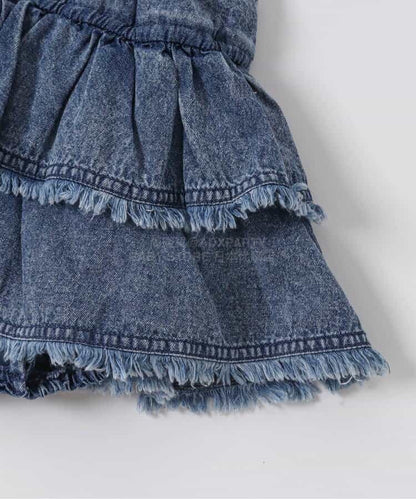 日本童裝 BREEZE 上衣及吊帶牛仔連衣 70-80cm 女童款 初生嬰兒 夏季 Tops Jumpsuit