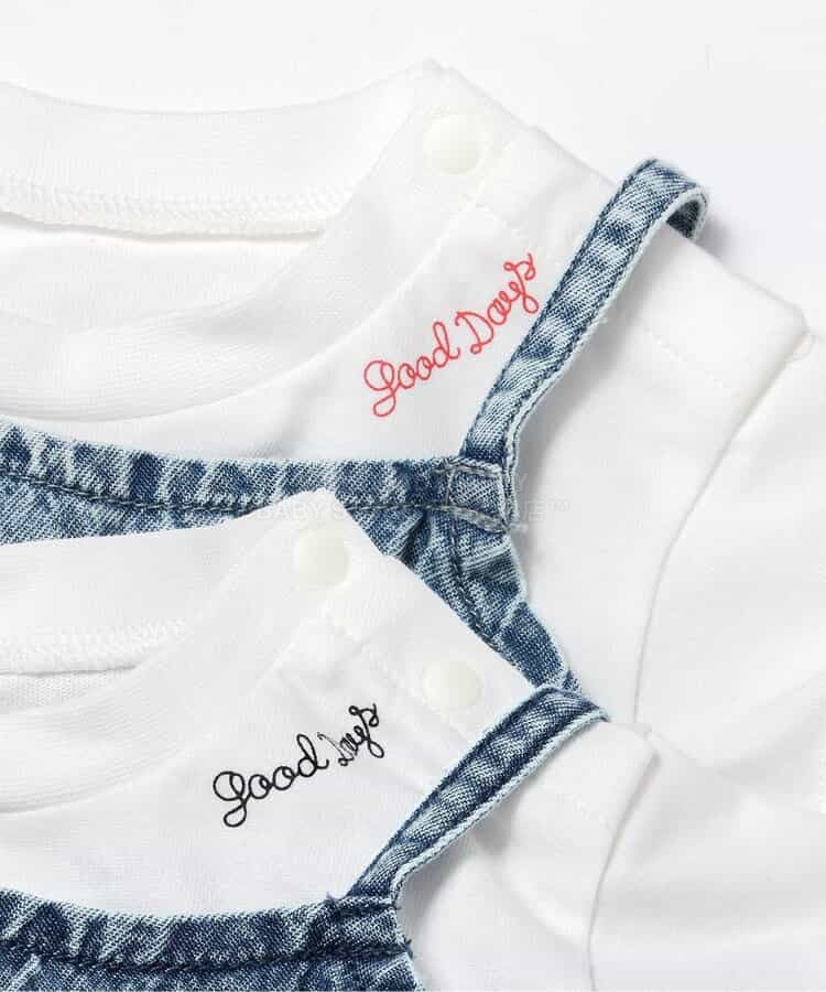 日本童裝 BREEZE 上衣及吊帶牛仔連衣 70-80cm 女童款 初生嬰兒 夏季 Tops Jumpsuit