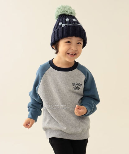 日本童裝 BEAMS mini 插肩微笑logo衛衣 90-140cm 男童款/女童款 秋冬季 TOPS