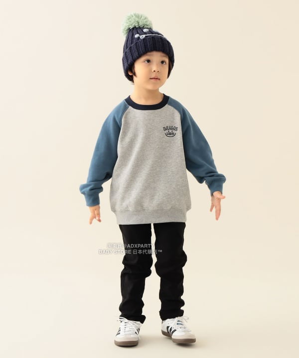 日本童裝 BEAMS mini 插肩微笑logo衛衣 90-140cm 男童款/女童款 秋冬季 TOPS