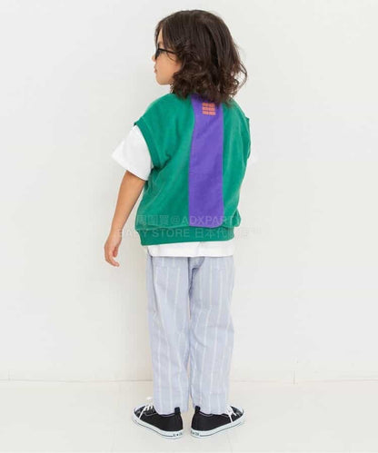 日本童裝 BREEZE 條紋長褲 80-140cm 男童款 夏季 PANTS