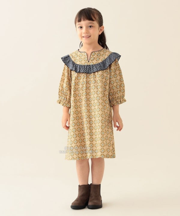 日本童裝 BEAMS mini 荷葉邊連身裙 90-140cm 女童款 秋冬季 DRESSES