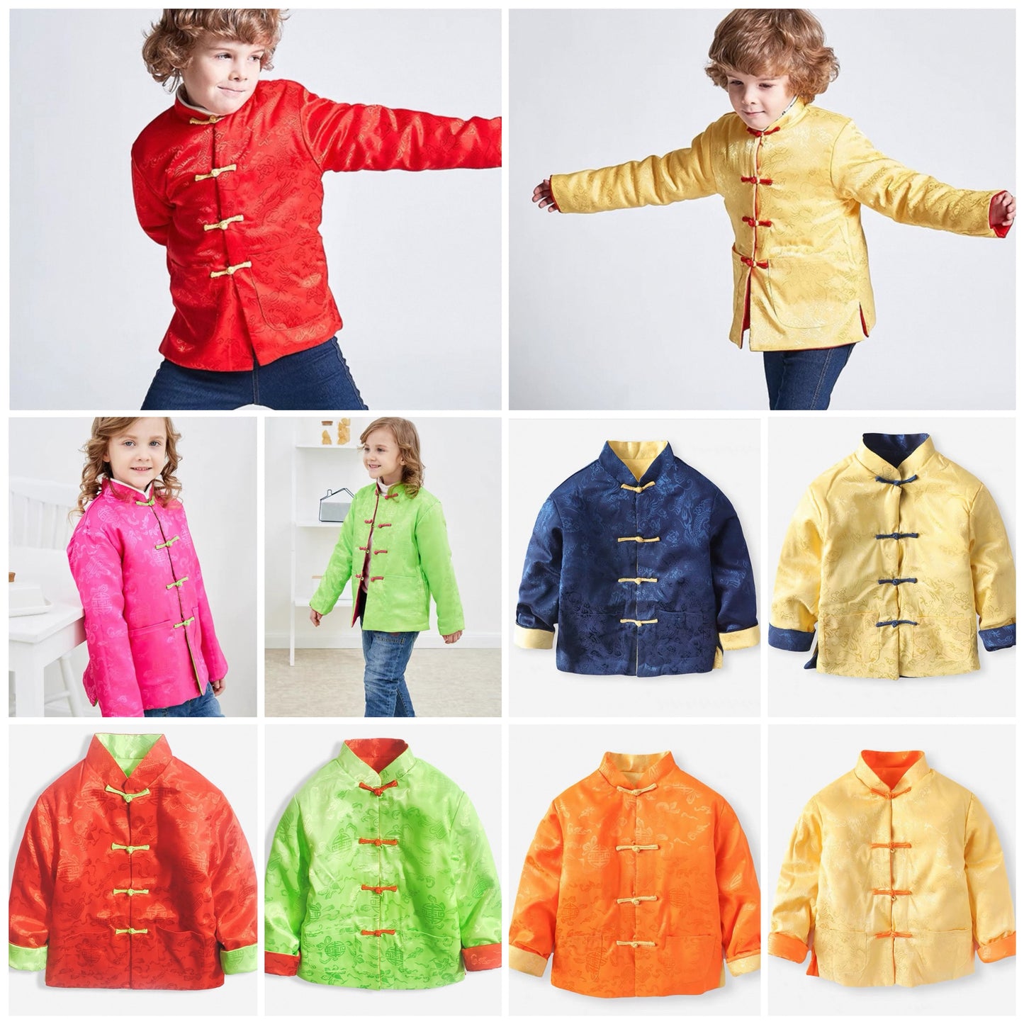 新年童裝 2Way 雙面兩著外套 80-185cm 親子裝 男童款/女童款/大人款  新年中式華服唐裝 新春馬年 2026年