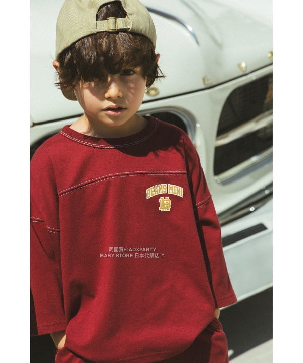 日本童裝 BEAMS mini 藍球風上衣短褲兩件套裝 90-150cm 男童款/女童款 秋冬季 TOPS 聖誕紅/新年紅