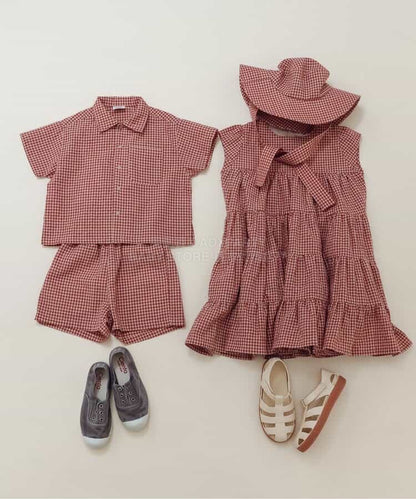 日本童裝 BREEZE 格紋層疊連身裙 80-140cm 女童款 夏季 DRESSES