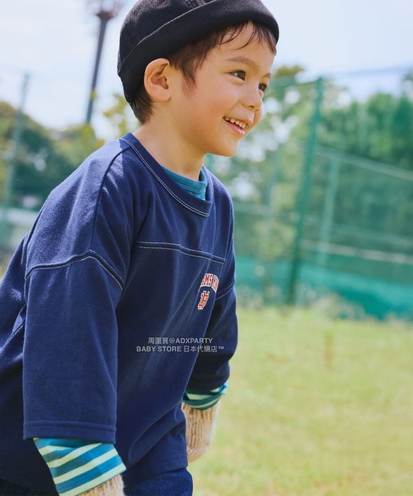 日本童裝 BEAMS mini 藍球風上衣短褲兩件套裝 90-150cm 男童款/女童款 秋冬季 TOPS 聖誕紅/新年紅