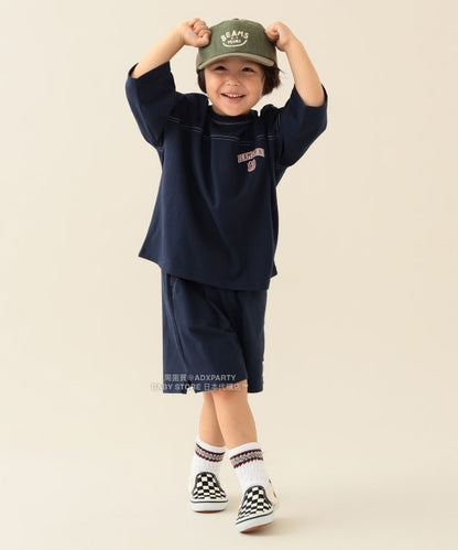 日本童裝 BEAMS mini 藍球風上衣短褲兩件套裝 90-150cm 男童款/女童款 秋冬季 TOPS 聖誕紅/新年紅
