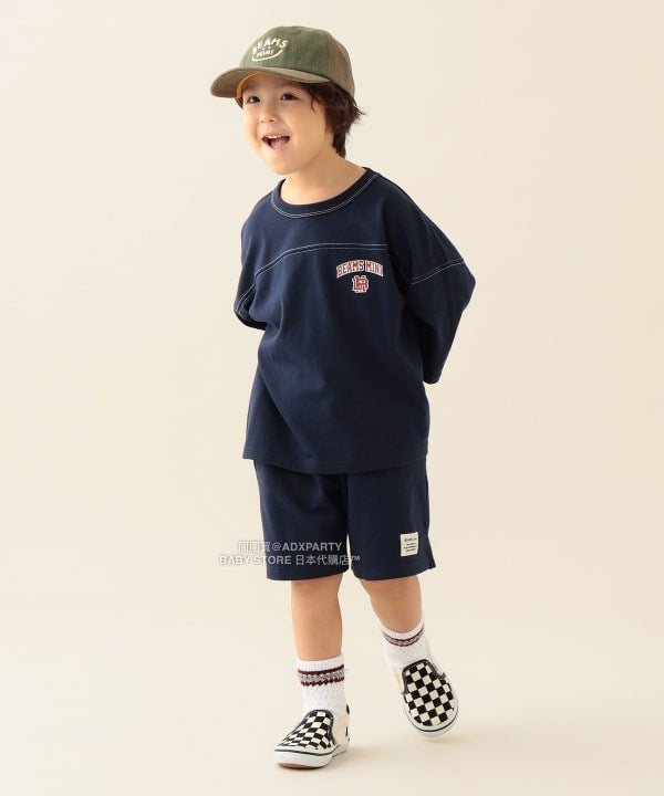 日本童裝 BEAMS mini 藍球風上衣短褲兩件套裝 90-150cm 男童款/女童款 秋冬季 TOPS 聖誕紅/新年紅