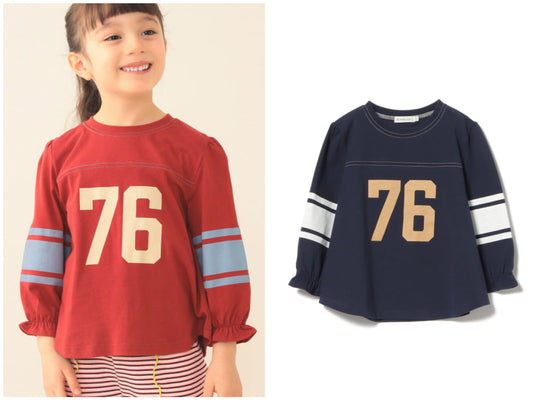 日本童裝 BE#AMS mini 編號印花上衣 90-140cm 女童款 夏季 TOPS