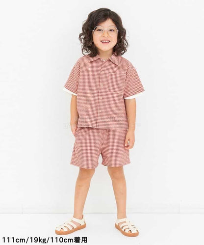 日本童裝 BREEZE 格紋襯衫 80-140cm 男童款 夏季 TOPS