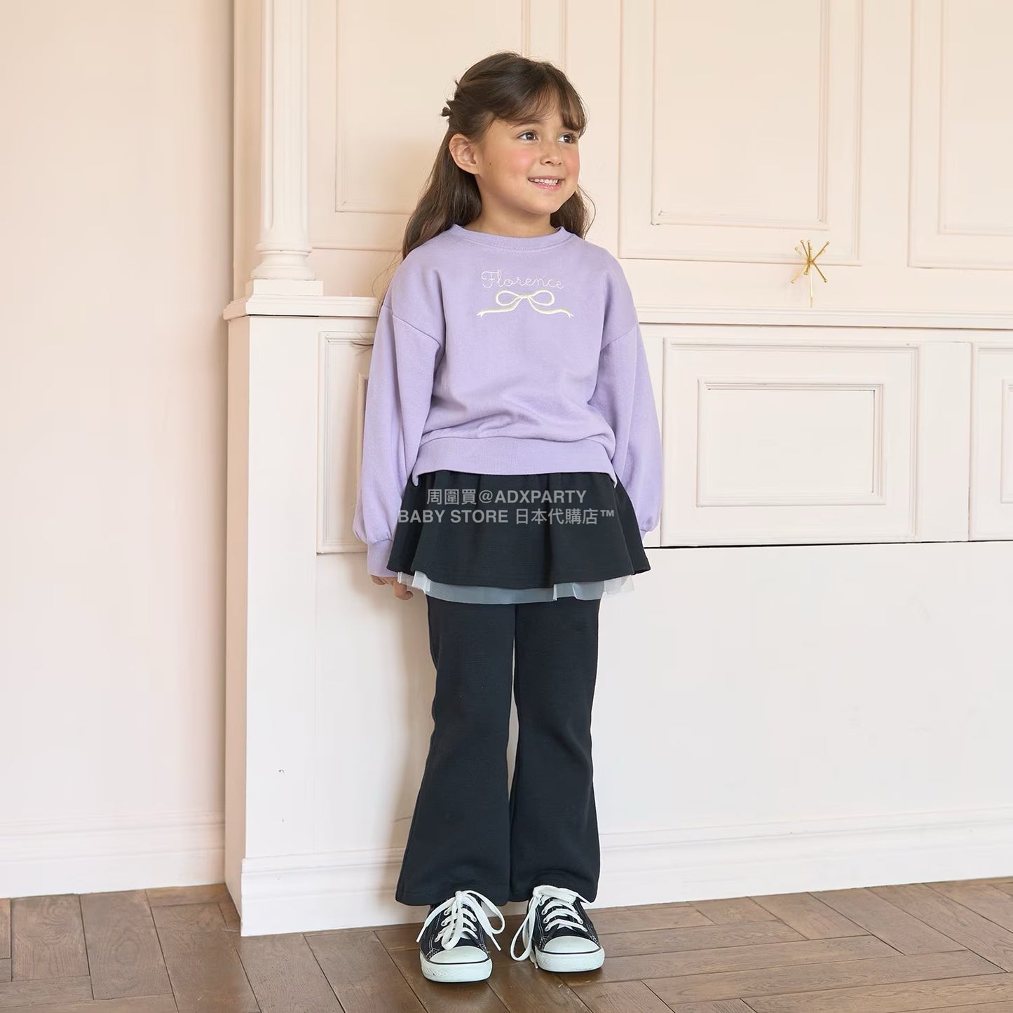 日本童裝 Ly# mine 蝴蝶結刺繡衛衣 100-150cm 女童款 秋季 TOPS