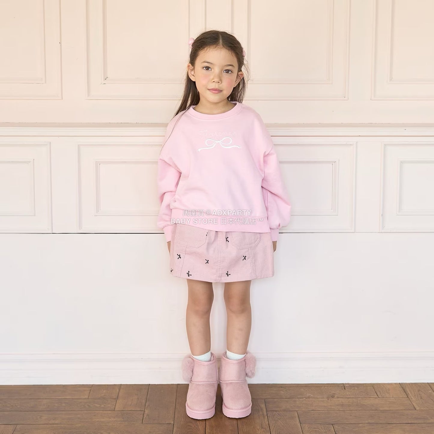 日本童裝 Ly# mine 蝴蝶結刺繡衛衣 100-150cm 女童款 秋季 TOPS