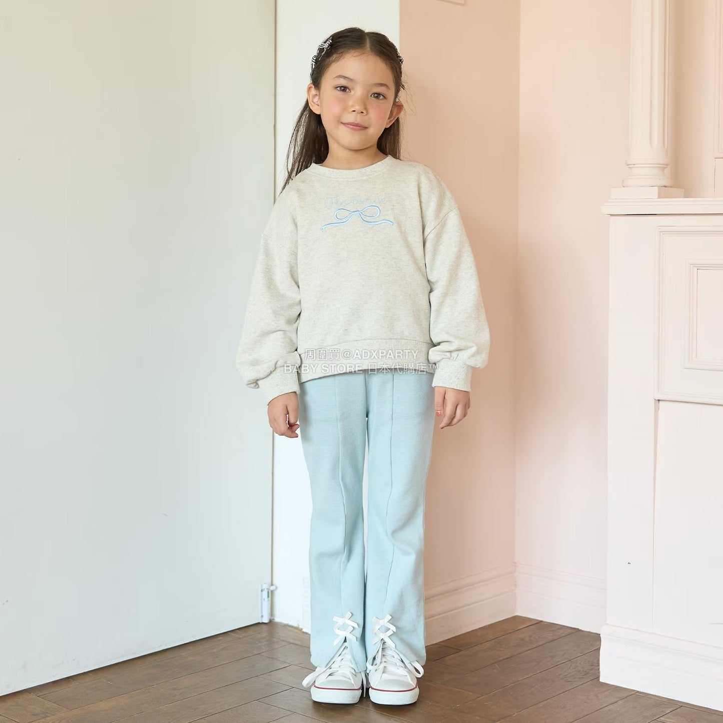 日本童裝 Ly# mine 蝴蝶結刺繡衛衣 100-150cm 女童款 秋季 TOPS