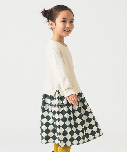 日本童裝 B:MING by BEAMS 【別注版】FRUIT OF THE LOOM 拼接連身裙 100-130cm 女童款 秋冬季 DRESSES