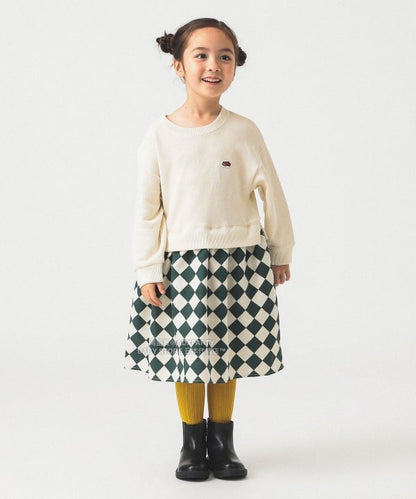 日本童裝 B:MING by BEAMS 【別注版】FRUIT OF THE LOOM 拼接連身裙 100-130cm 女童款 秋冬季 DRESSES