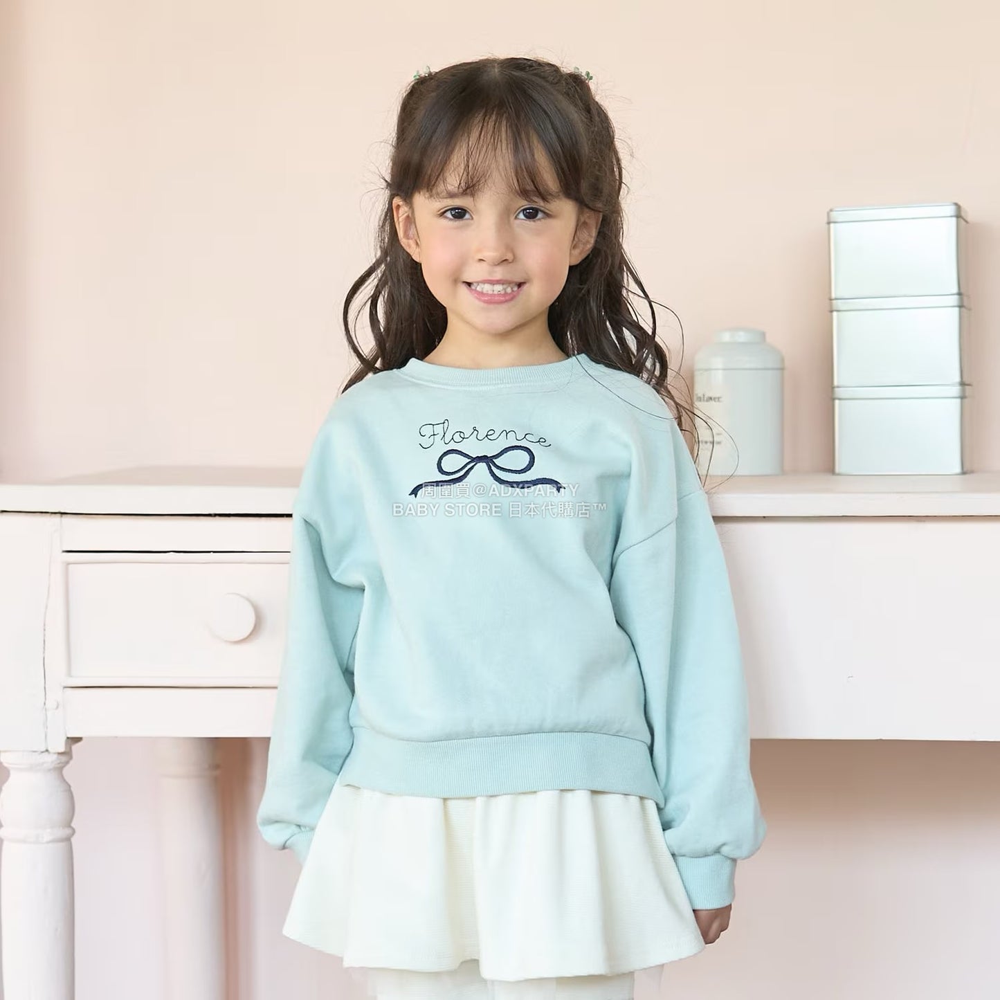 日本童裝 Ly# mine 蝴蝶結刺繡衛衣 100-150cm 女童款 秋季 TOPS