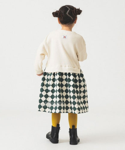 日本童裝 B:MING by BEAMS 【別注版】FRUIT OF THE LOOM 拼接連身裙 100-130cm 女童款 秋冬季 DRESSES