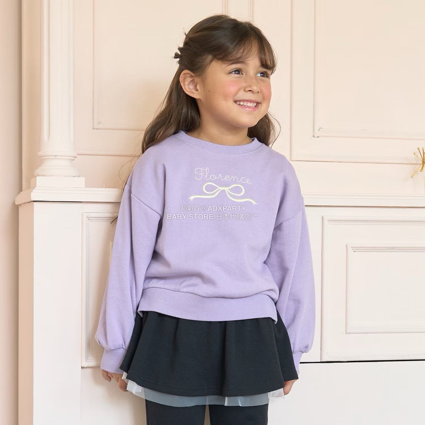 日本童裝 Ly# mine 蝴蝶結刺繡衛衣 100-150cm 女童款 秋季 TOPS