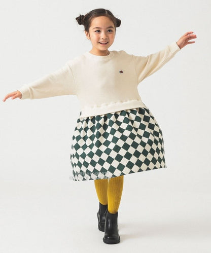 日本童裝 B:MING by BEAMS 【別注版】FRUIT OF THE LOOM 拼接連身裙 100-130cm 女童款 秋冬季 DRESSES