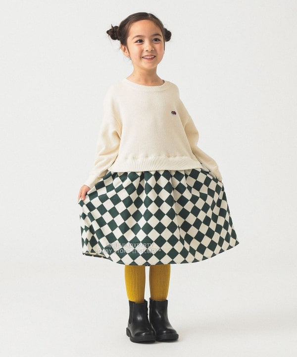 日本童裝 B:MING by BEAMS 【別注版】FRUIT OF THE LOOM 拼接連身裙 100-130cm 女童款 秋冬季 DRESSES