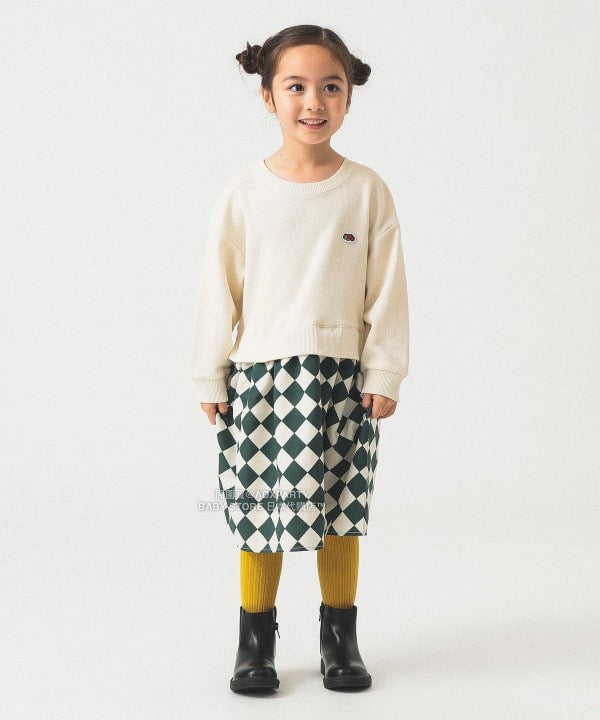 日本童裝 B:MING by BEAMS 【別注版】FRUIT OF THE LOOM 拼接連身裙 100-130cm 女童款 秋冬季 DRESSES