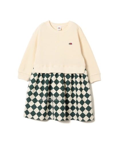 日本童裝 B:MING by BEAMS 【別注版】FRUIT OF THE LOOM 拼接連身裙 100-130cm 女童款 秋冬季 DRESSES