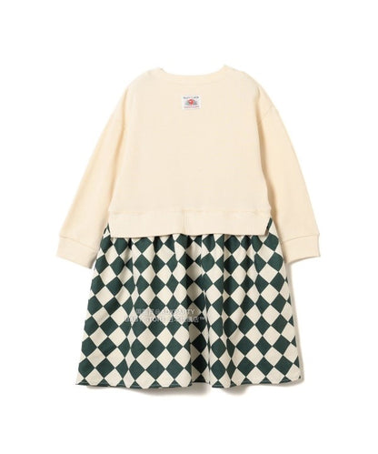 日本童裝 B:MING by BEAMS 【別注版】FRUIT OF THE LOOM 拼接連身裙 100-130cm 女童款 秋冬季 DRESSES