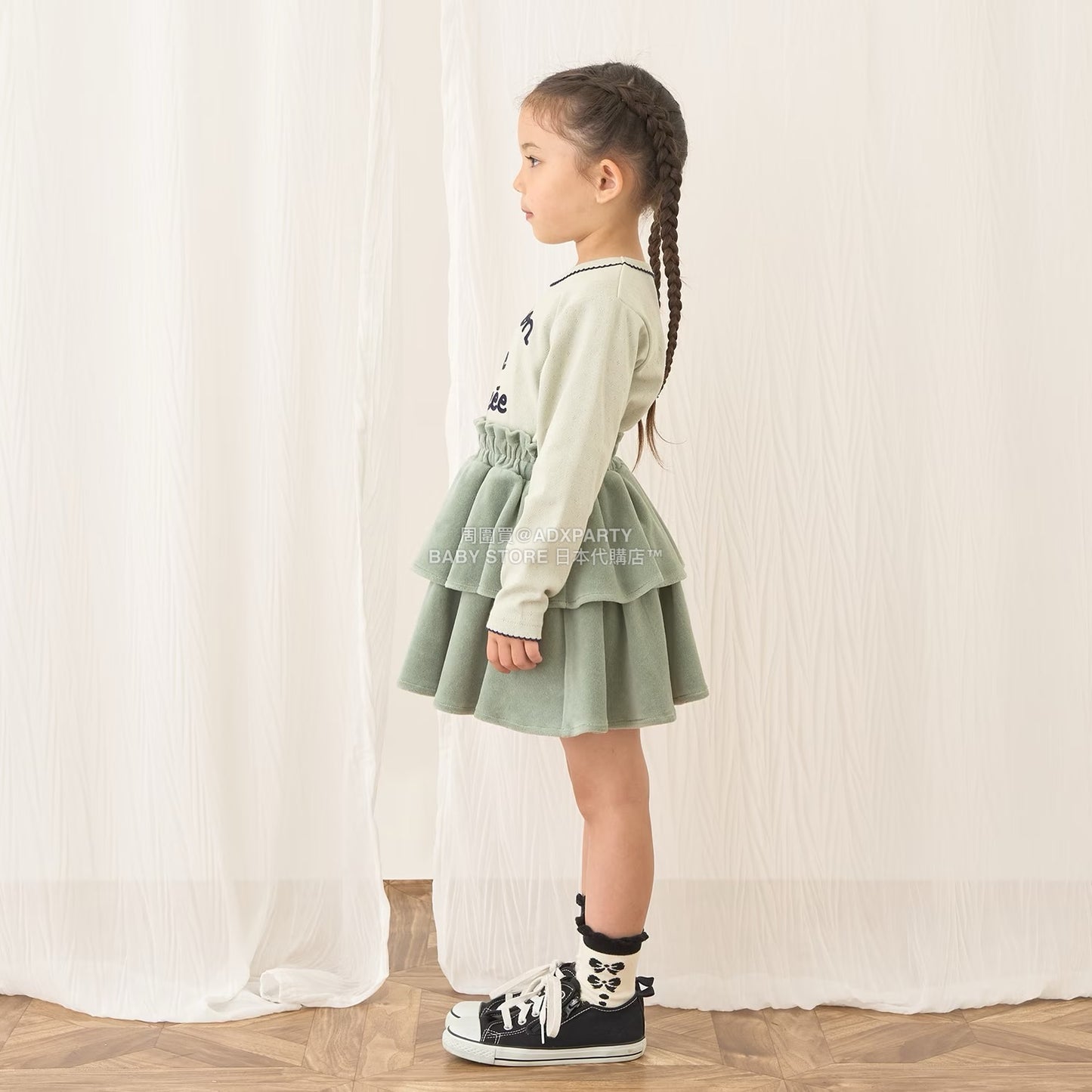 日本童裝 Ly# mine 天鵝絨蛋糕裙 100-150cm 女童款 秋季 SKIRTS