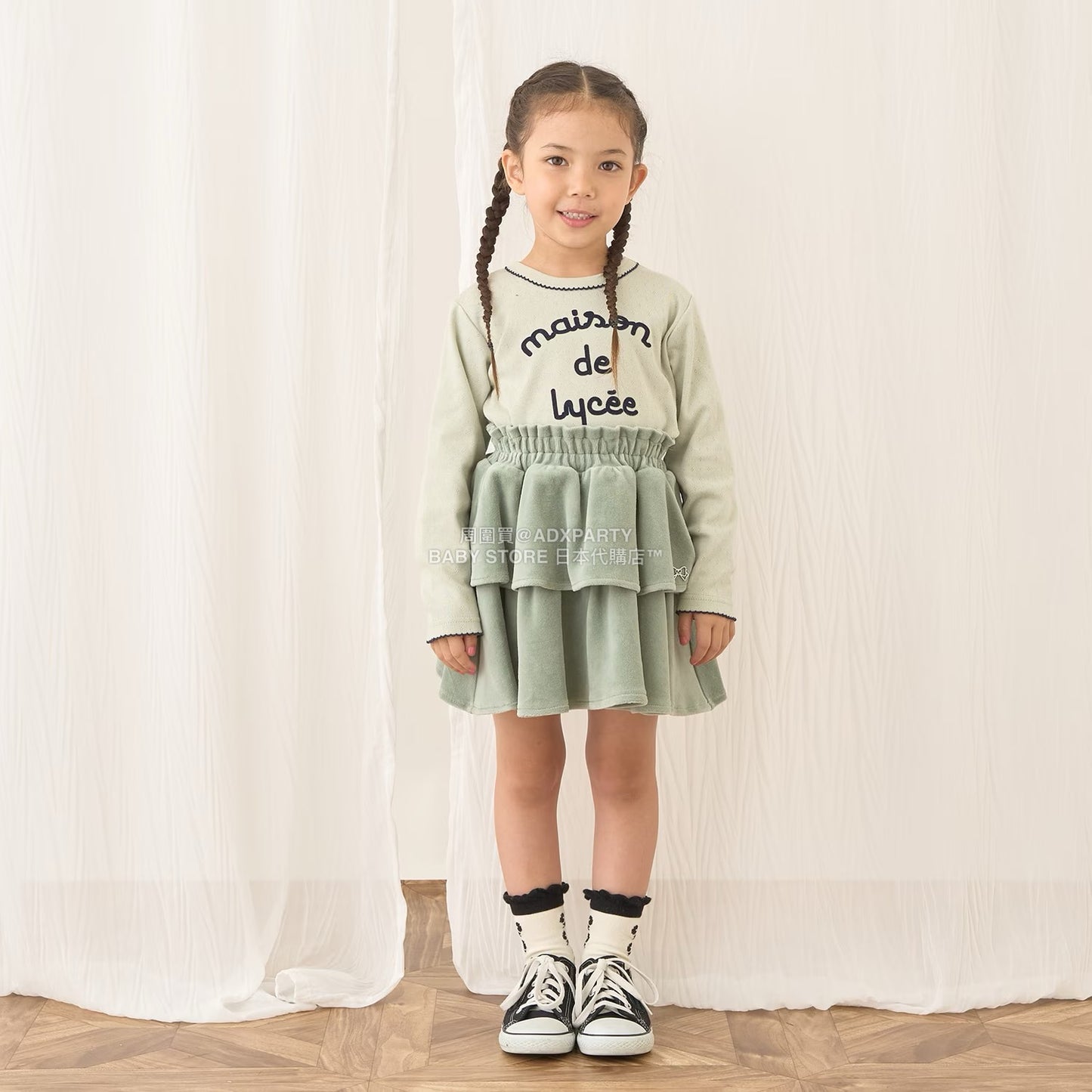 日本童裝 Ly# mine 天鵝絨蛋糕裙 100-150cm 女童款 秋季 SKIRTS