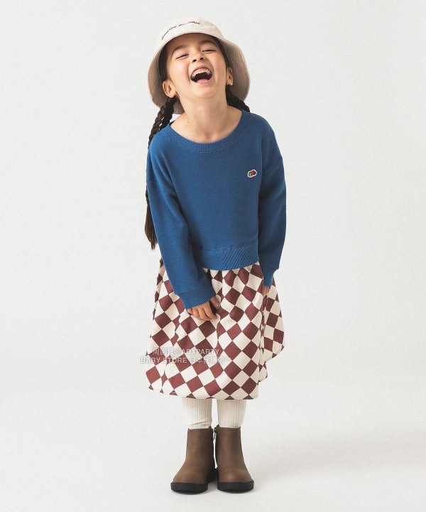 日本童裝 B:MING by BEAMS 【別注版】FRUIT OF THE LOOM 拼接連身裙 100-130cm 女童款 秋冬季 DRESSES