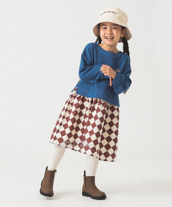 日本童裝 B:MING by BEAMS 【別注版】FRUIT OF THE LOOM 拼接連身裙 100-130cm 女童款 秋冬季 DRESSES