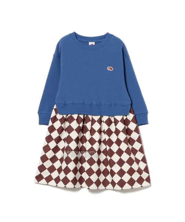 日本童裝 B:MING by BEAMS 【別注版】FRUIT OF THE LOOM 拼接連身裙 100-130cm 女童款 秋冬季 DRESSES