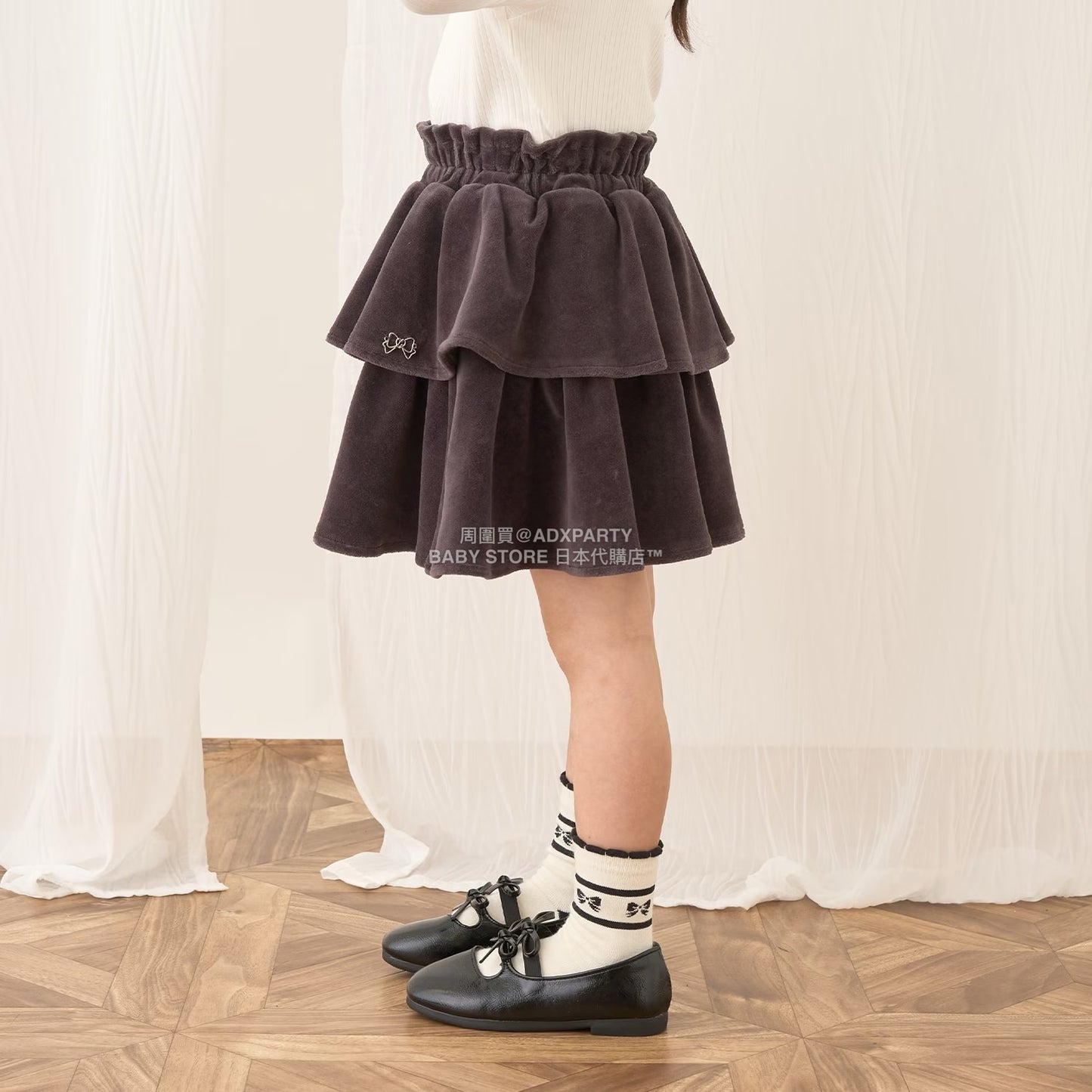 日本童裝 Ly# mine 天鵝絨蛋糕裙 100-150cm 女童款 秋季 SKIRTS