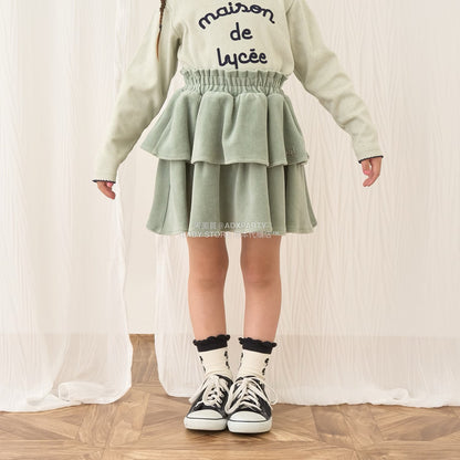 日本童裝 Ly# mine 天鵝絨蛋糕裙 100-150cm 女童款 秋季 SKIRTS