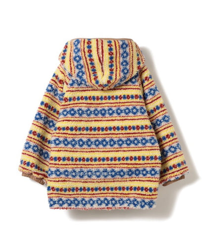 日本童裝 BEAMS mini 2Way 雙面兩著 全花紋毛絨連帽外套 90-140cm 男童款/女童款 秋冬季  (適合初秋、香港平均溫度、寒冷天氣）OUTERWEAR 