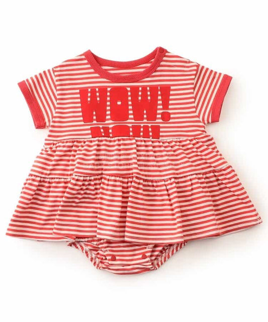 日本童裝 BREEZE 雙色荷葉邊連衣 70-80cm 女童款 初生嬰兒 夏季 Jumpsuit