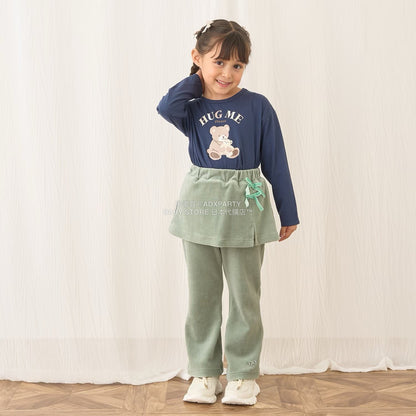 日本童裝 Ly# mine 天鵝絨喇叭褲連裙 100-150cm 女童款 秋季 SKIRTS PANTS